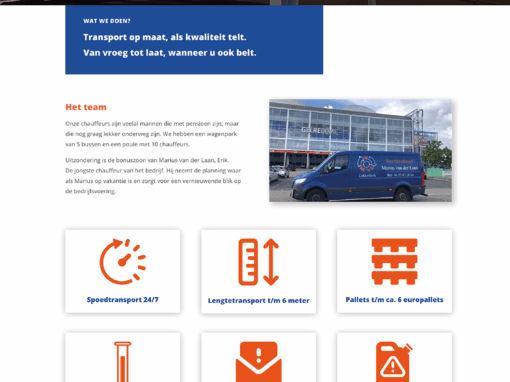 Website Marius van der Laan Koeriersdienst